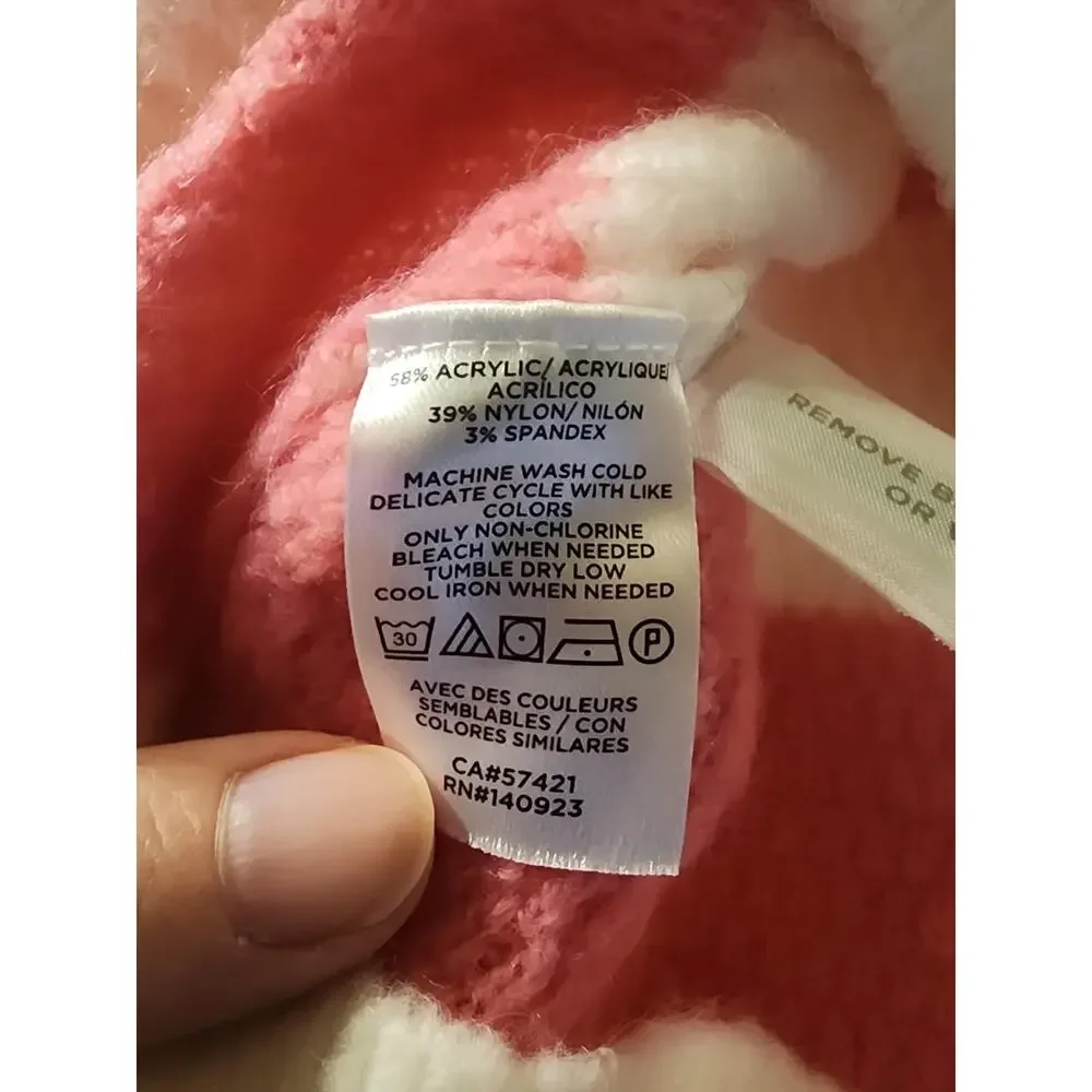 Loft Pink & White Striped Sweater, Small, Valentine's Day